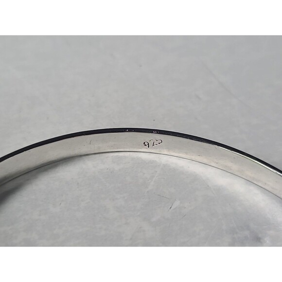 Sterling Silver 925 Faux Onyx Hook Bracelet Vintage - Picture 8 of 10